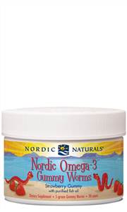 Nordic Naturals Omega-3 Gummy Worms Strawberry 30 Count