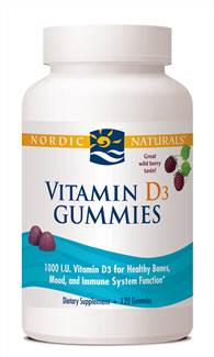 Nordic Naturals Vitamin D3 Gummies Wild Berry 1000IU 120 Count