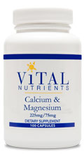 Vital Nutrients Calcium & Magnesium 225 mg/75 100 caps