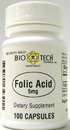 Bio-Tech Folic Acid 5 mg. 100 caps