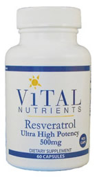 Vital Nutrients Resveratrol Ultra High Potency 500 mg. 60 caps