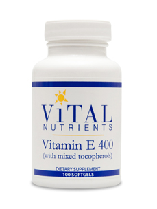 Vital Nutrients Vitamin E (d-alpha & mixed tocopherols) 268mcg (400 IU) 100 gels