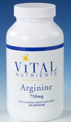 Vital Nutrients Arginine (l-Arginine) 750 mg 120 vcaps