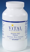 Vital Nutrients Betaine HCL w/ Pepsin & Gentian Root 225 caps