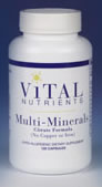 Vital Nutrients Multi-Minerals Citrate/Malate 120 caps