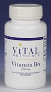 Vital Nutrients Vitamin B-6 100 mg. 100 caps